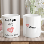 Lade das Bild in den Galerie-Viewer, Tasse mit Aufdruck „Kollegin mit Herz“ – personalisiertes Geschenk mit Namen
