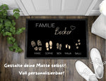Lade das Bild in den Galerie-Viewer, Fußmatte | Familie| anpassbar mit Namen| Fußabdrücke
