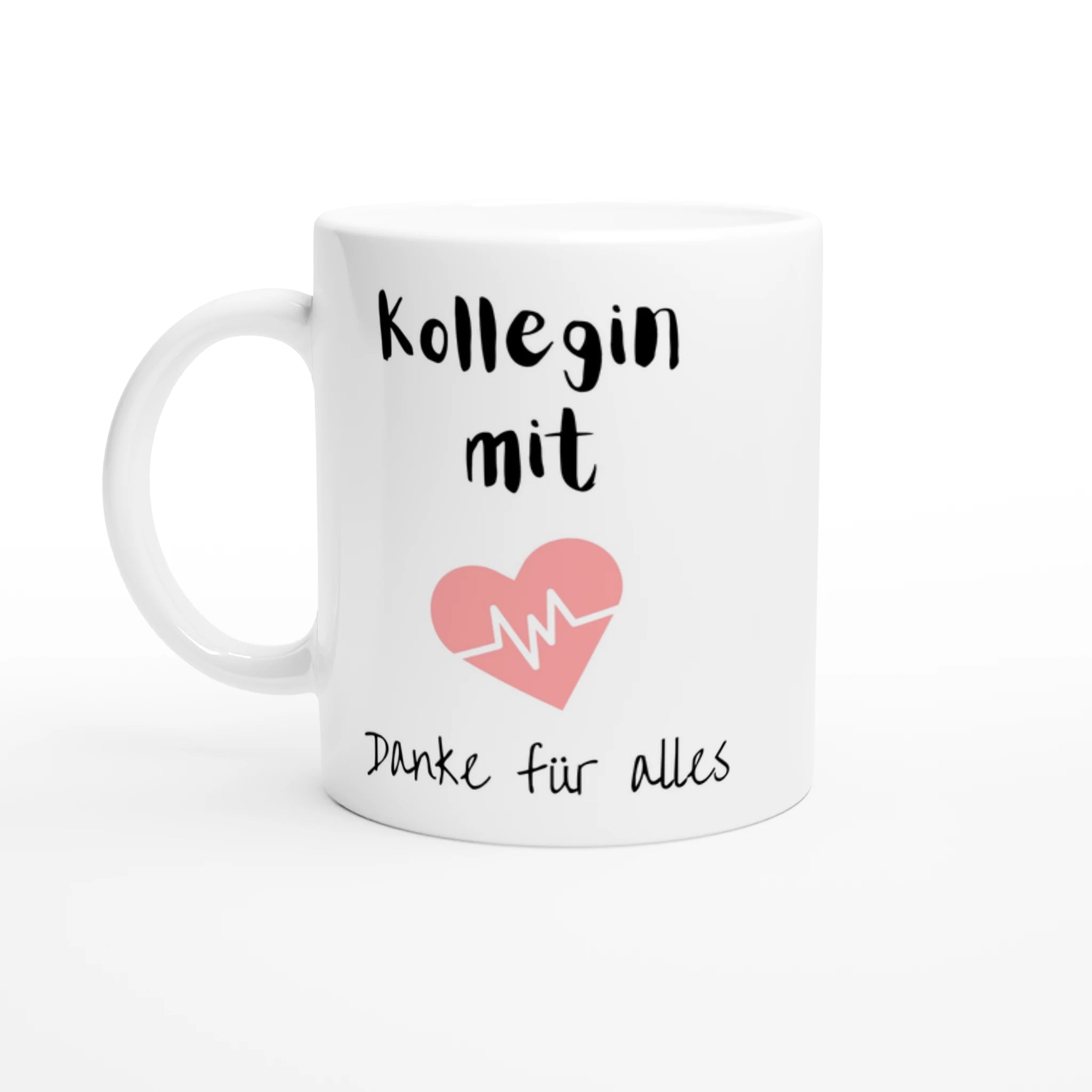 Tasse mit Aufdruck „Kollegin mit Herz“ – personalisiertes Geschenk mit Namen