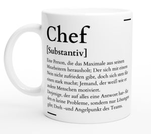 Tasse für den Chef Definition Synonym Geschenk| personalisierbar mit Namen