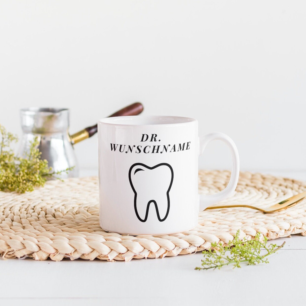 Personalisierte Tasse für Zahnärzte | Dr. Heinrich | Kaffeetasse Namenstasse | Geschenkidee | Individuell bedruckt - GlamourDesign