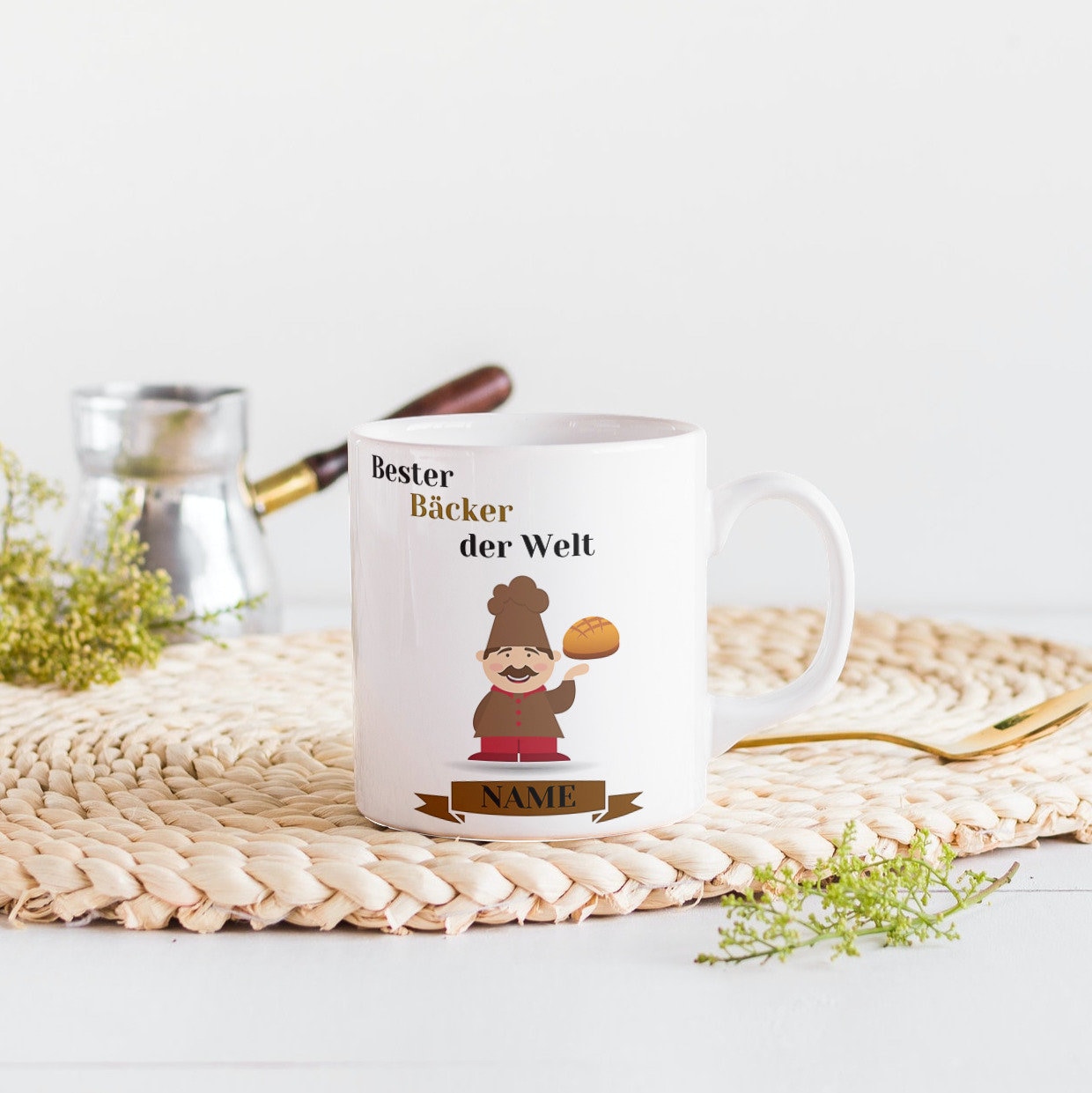 Tasse für Bäcker, Konditoren | Kaffeetasse Namenstasse | Geschenkidee | Individuell bedruckt - GlamourDesign