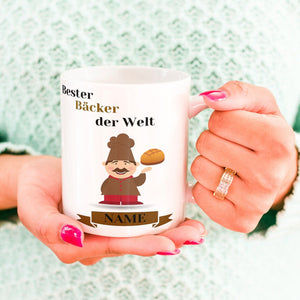 Tasse für Bäcker, Konditoren | Kaffeetasse Namenstasse | Geschenkidee | Individuell bedruckt - GlamourDesign