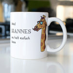 Lade das Bild in den Galerie-Viewer, Personalisierte Tasse mit coolem Giraffen Motiv | Kaffeetasse Namenstasse Kindertasse | Geschenkidee | Individuell bedruckt - GlamourDesign
