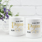 Lade das Bild in den Galerie-Viewer, Personalisierte Tasse für den Papa, Vater, Unser Held Papa | Kaffeetasse Namenstasse | Geschenkidee | Individuell bedruckt - GlamourDesign
