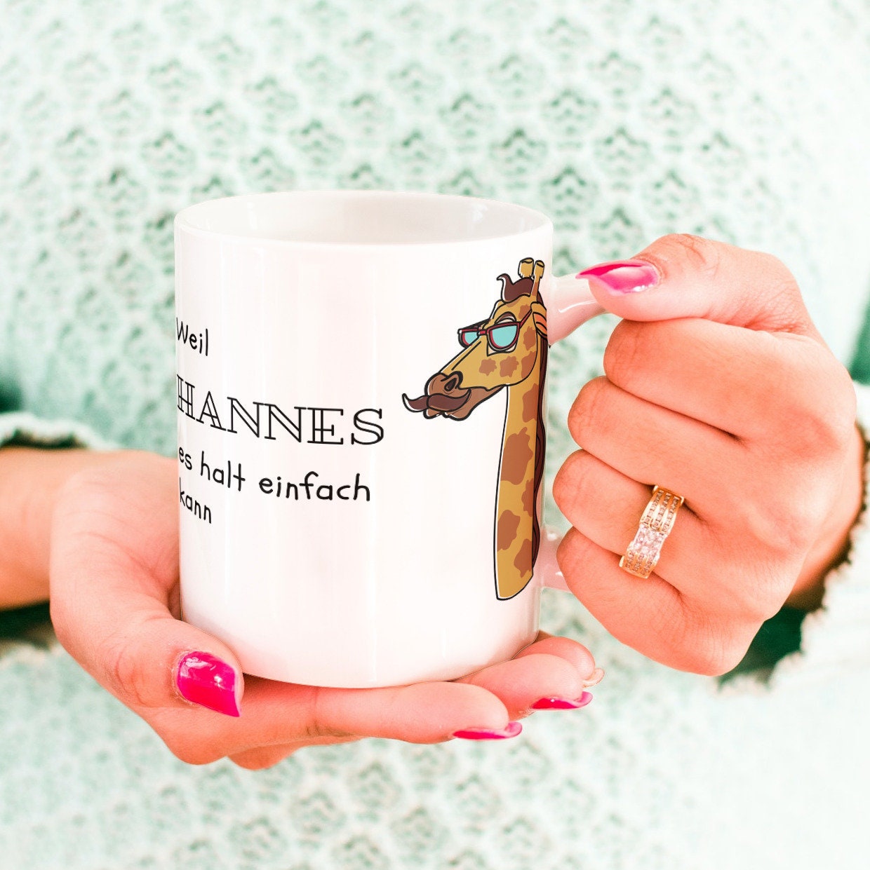 Personalisierte Tasse mit coolem Giraffen Motiv | Kaffeetasse Namenstasse Kindertasse | Geschenkidee | Individuell bedruckt - GlamourDesign
