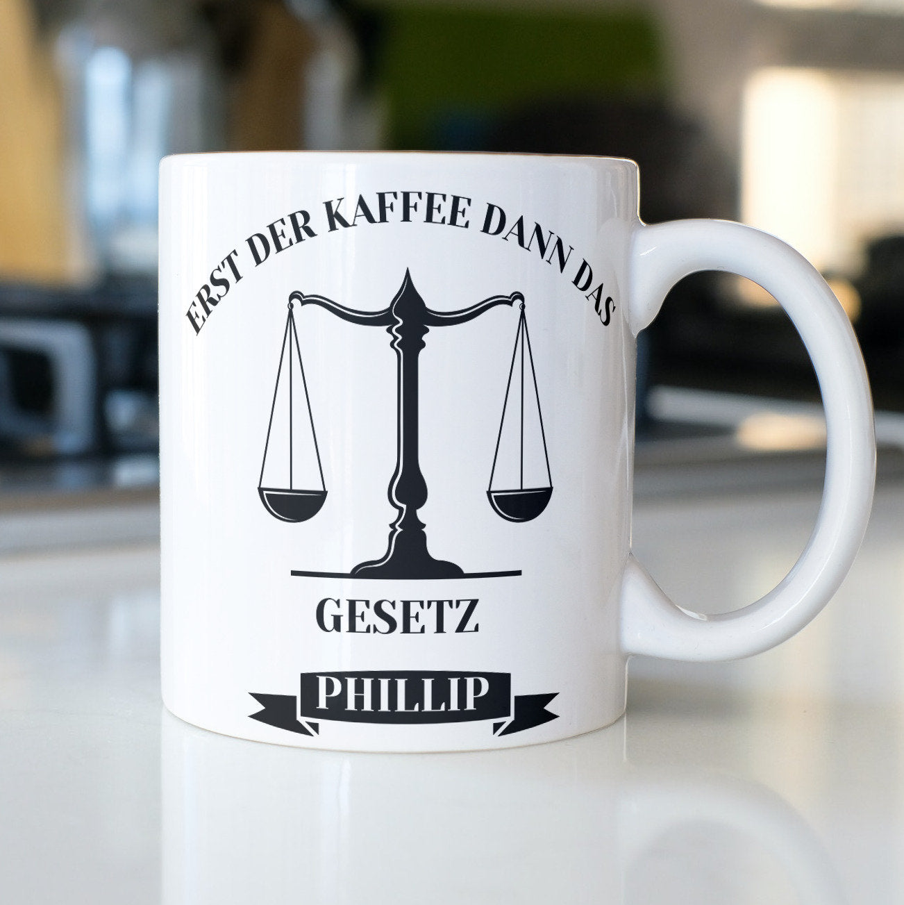 Personalisierte Tasse für Anwälte und Richter | Kaffeetasse Namenstasse | Geschenkidee | Individuell bedruckt - GlamourDesign