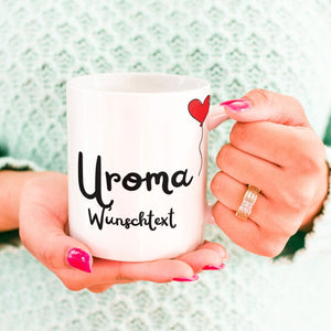 Personalisierte Tasse für Großeltern, Geschenk für Uroma | Kaffeetasse Namenstasse | Geschenkidee | Individuell bedruckt - GlamourDesign