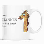 Lade das Bild in den Galerie-Viewer, Personalisierte Tasse mit coolem Giraffen Motiv | Kaffeetasse Namenstasse Kindertasse | Geschenkidee | Individuell bedruckt - GlamourDesign
