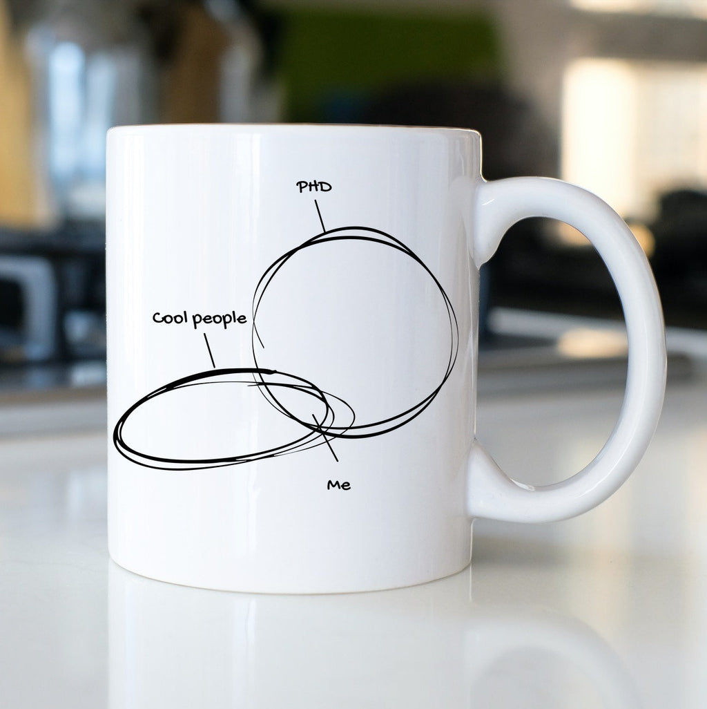 Tasse mit lustigem Motiv Sarkasmus PHD-Cool people-Me - GlamourDesign