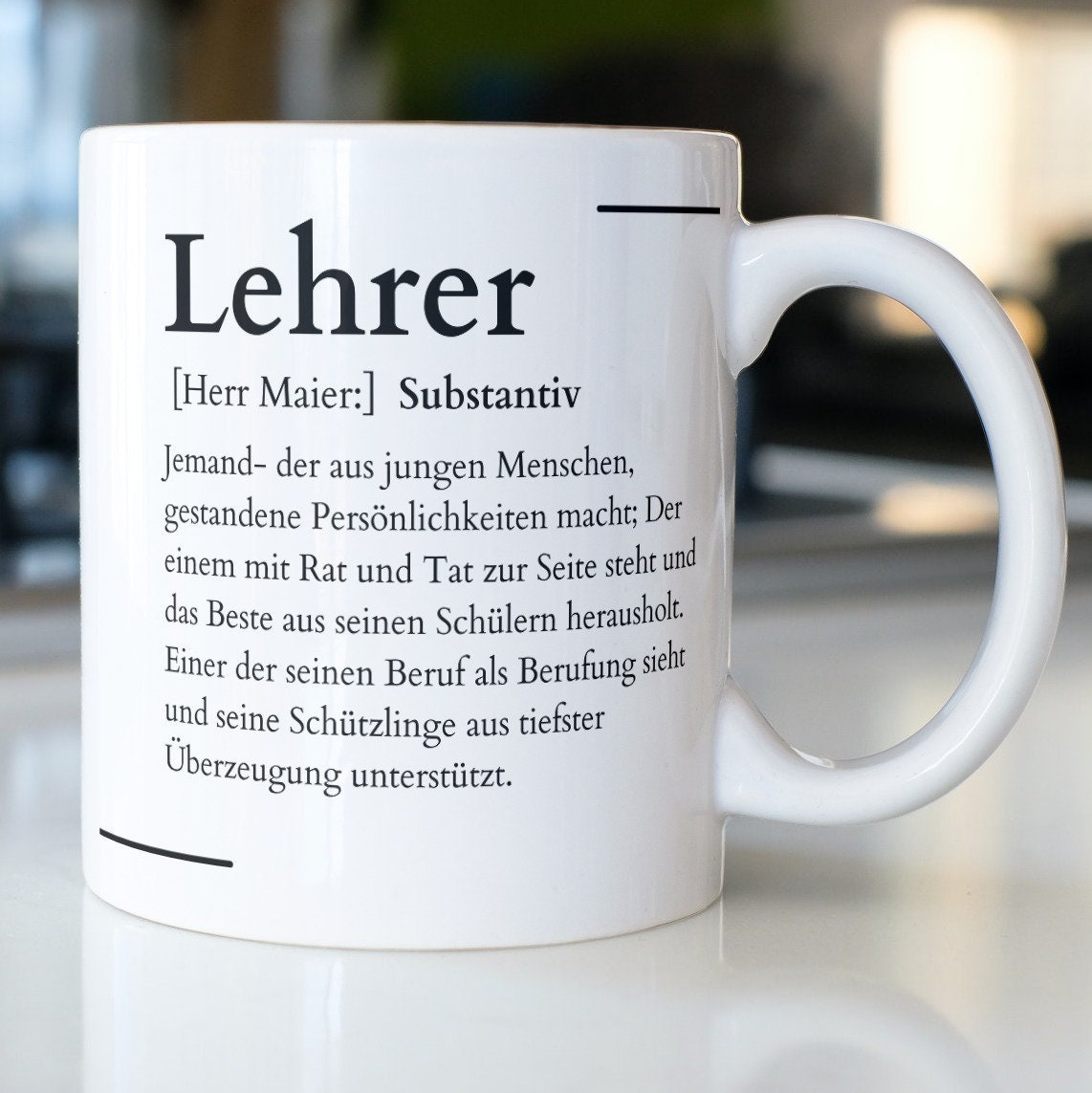 Tasse für den Lehrer Definition Synonym Geschenk| personalisierbar mit Namen - GlamourDesign