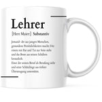 Lade das Bild in den Galerie-Viewer, Tasse für den Lehrer Definition Synonym Geschenk| personalisierbar mit Namen - GlamourDesign
