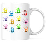 Lade das Bild in den Galerie-Viewer, Tasse für Erzieher Danke| Fingerabdrücke| Abschied Kindergarten| Geschenk Lehrerin| personalisierbar mit bis zu 25 Namen - GlamourDesign
