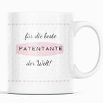Lade das Bild in den Galerie-Viewer, Personalisierte Tasse für die beste Patentante der Welt, Taufpatin | Kaffeetasse Namenstasse | Geschenkidee | Individuell bedruckt - GlamourDesign
