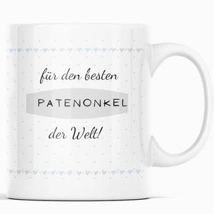 Personalisierte Tasse für den besten Patenonkel der Welt | Kaffeetasse Namenstasse | Geschenkidee | Individuell bedruckt - GlamourDesign
