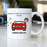 Lade das Bild in den Galerie-Viewer, Tasse als Geschenk zum Führerschein|personalisierbar mit Namen - GlamourDesign
