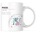 Lade das Bild in den Galerie-Viewer, Tasse mit Sternzeichen| Horoskop| Geschenk zum Geburtstag| Geburt| personalisiert mit Namen| Fisch - GlamourDesign
