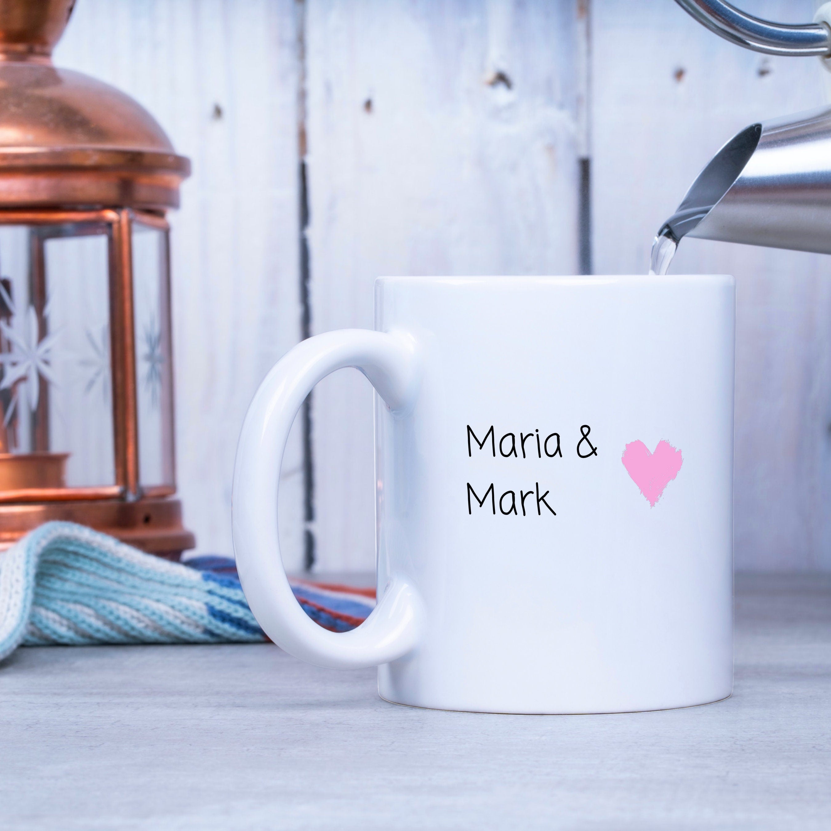 Tasse als Geschenk zum Jahrestag| Hochzeit| Datum| personalisierbar mit Datum und Namen - GlamourDesign