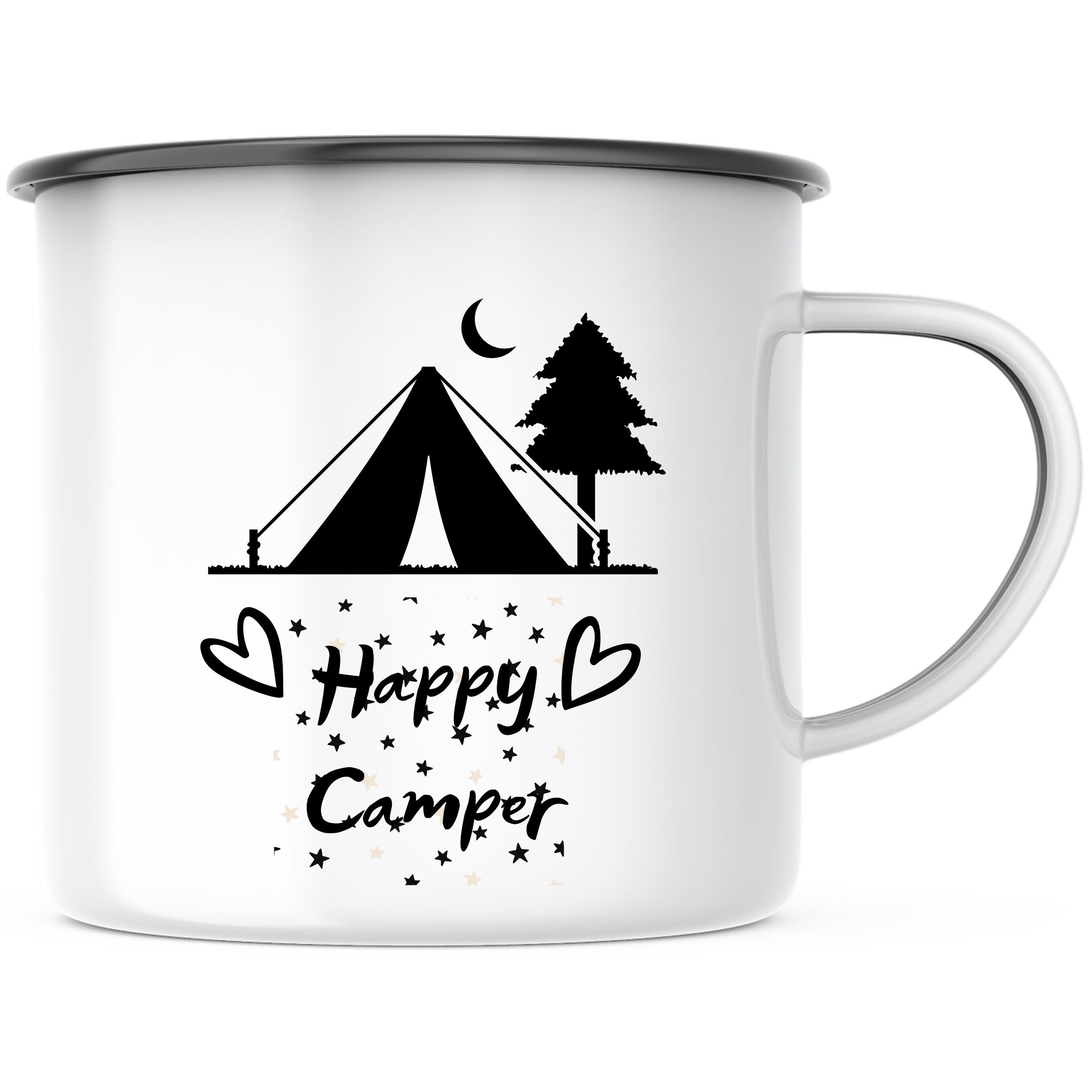 Emaille Tasse| Becher| Happy Camping - GlamourDesign