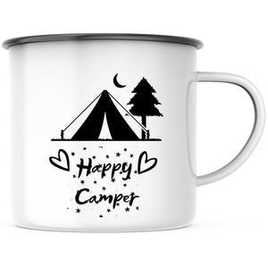 Emaille Tasse| Becher| Happy Camping - GlamourDesign