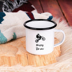 Lade das Bild in den Galerie-Viewer, Emaille Tasse| Becher| Motorcross| Motorradfahrer| Camping - GlamourDesign
