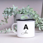 Lade das Bild in den Galerie-Viewer, Emaille Tasse| Becher| mit Wunschnamen| Anfangsbuchstaben - GlamourDesign
