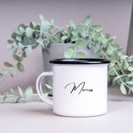 Lade das Bild in den Galerie-Viewer, Emaille Tasse| Becher| Lieblingsmensch| personalsierbar mit Wunschnamen - GlamourDesign
