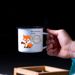 Lade das Bild in den Galerie-Viewer, Emaille Tasse| Becher| Kinder| Fuchs-Motiv| personalisierbar mit Namen - GlamourDesign
