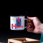 Lade das Bild in den Galerie-Viewer, Emaille Tasse| Becher| Superhelden Tasse für Kinder| mit Wunschnamen - GlamourDesign
