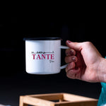 Lade das Bild in den Galerie-Viewer, Emaille Tasse| Becher| Geschenk Tante| mit Wunschnamen| Lieblingstante - GlamourDesign
