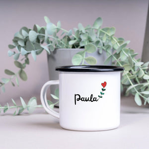 Emaille Tasse| Becher| Lieblingsmensch| beste Freunde| personalisierbar mit Wunschnamen - GlamourDesign