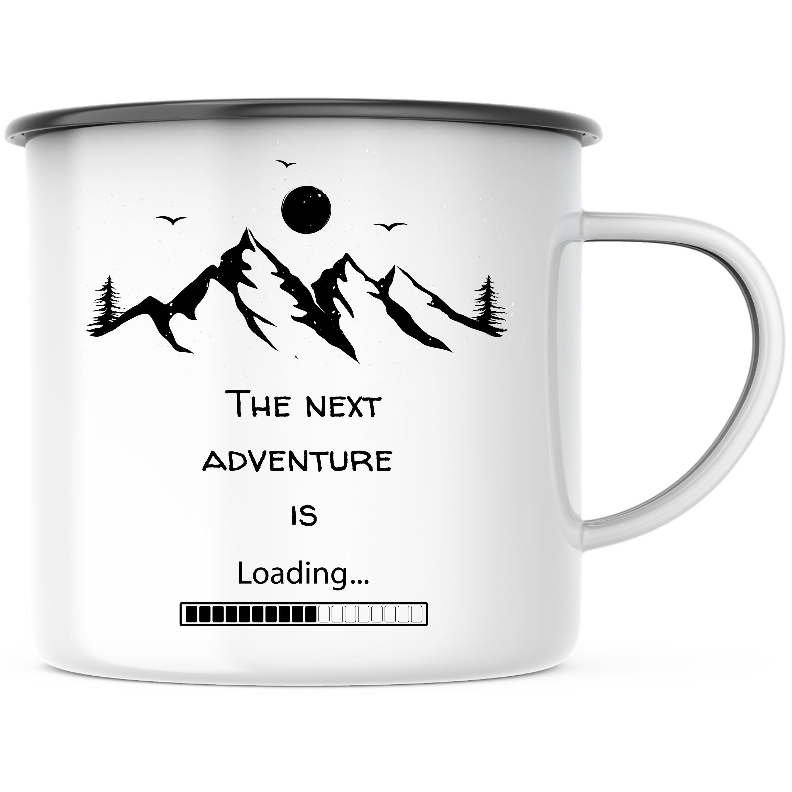Emaille Tasse| Becher| Abenteuer| Camping| The next adventure is loading - GlamourDesign