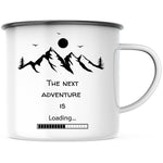 Lade das Bild in den Galerie-Viewer, Emaille Tasse| Becher| Abenteuer| Camping| The next adventure is loading - GlamourDesign
