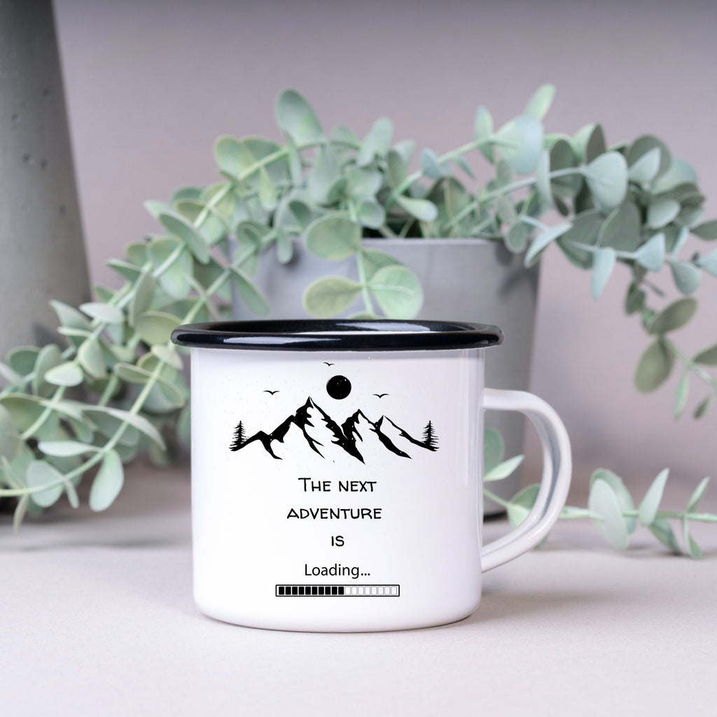 Emaille Tasse| Becher| Abenteuer| Camping| The next adventure is loading - GlamourDesign