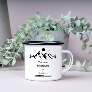 Emaille Tasse| Becher| Abenteuer| Camping| The next adventure is loading - GlamourDesign
