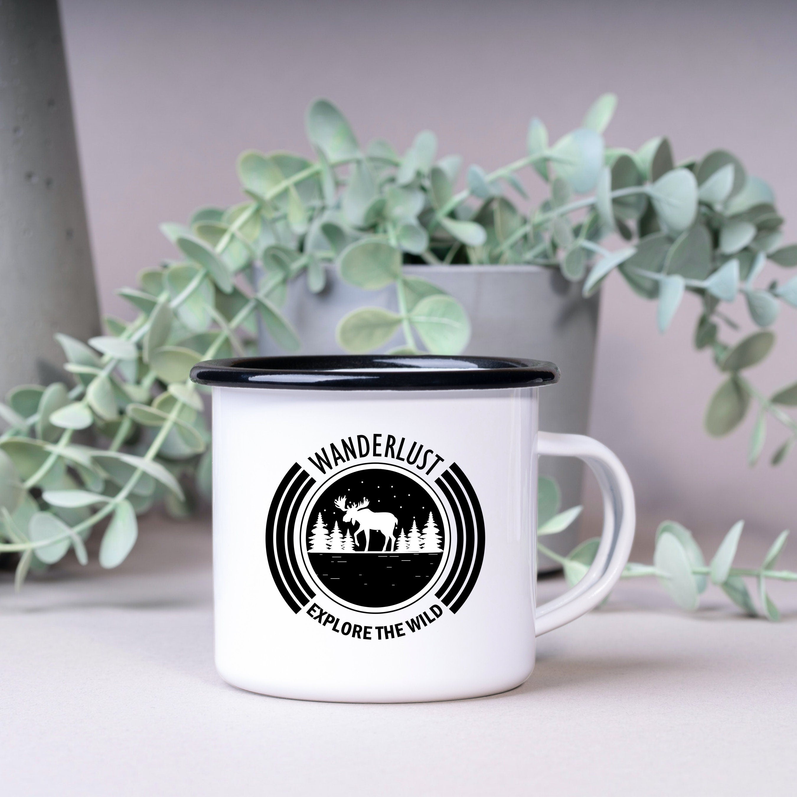 Emaille Tasse| Becher| Wanderlust| Explore the world - GlamourDesign