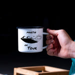Lade das Bild in den Galerie-Viewer, Emaille Tasse| Becher| Camping| On Tour| personalisiert mit Wunschnamen - GlamourDesign
