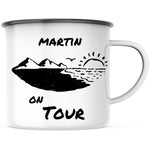 Lade das Bild in den Galerie-Viewer, Emaille Tasse| Becher| Camping| On Tour| personalisiert mit Wunschnamen - GlamourDesign
