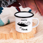 Lade das Bild in den Galerie-Viewer, Emaille Tasse| Becher| Camping| On Tour| personalisiert mit Wunschnamen - GlamourDesign

