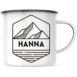 Lade das Bild in den Galerie-Viewer, Emaille Tasse| Becher| Abenteuer| Bergsteiger| personalisiert mit Namen - GlamourDesign
