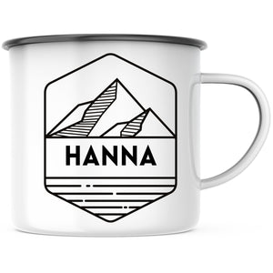 Emaille Tasse| Becher| Abenteuer| Bergsteiger| personalisiert mit Namen - GlamourDesign