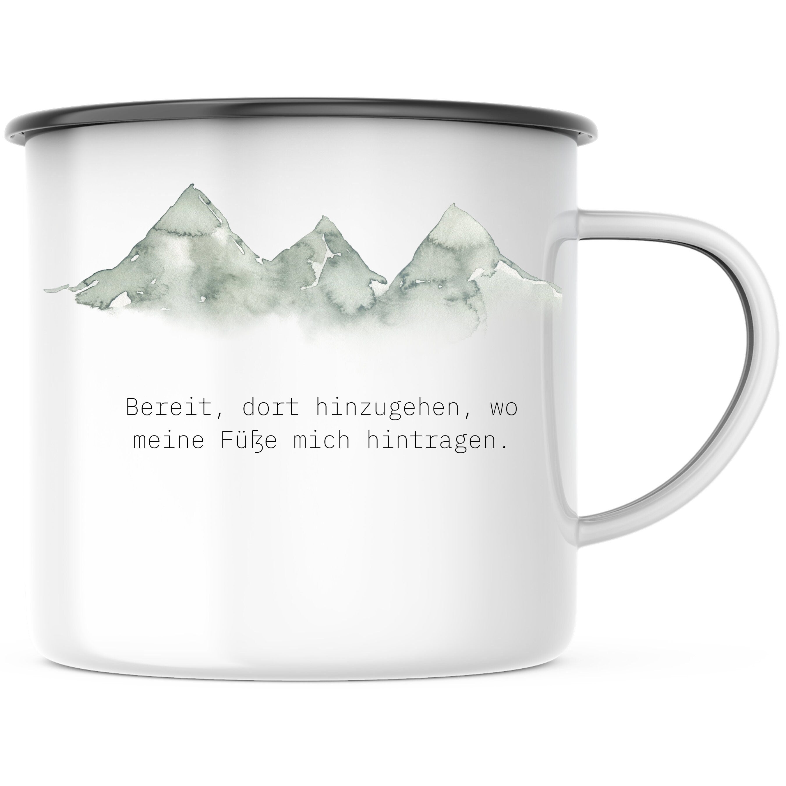 Emaille Tasse| Becher| Camping| Reiselustige| Kaffeeliebhaber - GlamourDesign
