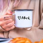 Lade das Bild in den Galerie-Viewer, Emaille Tasse| Becher| Happy Camping - GlamourDesign
