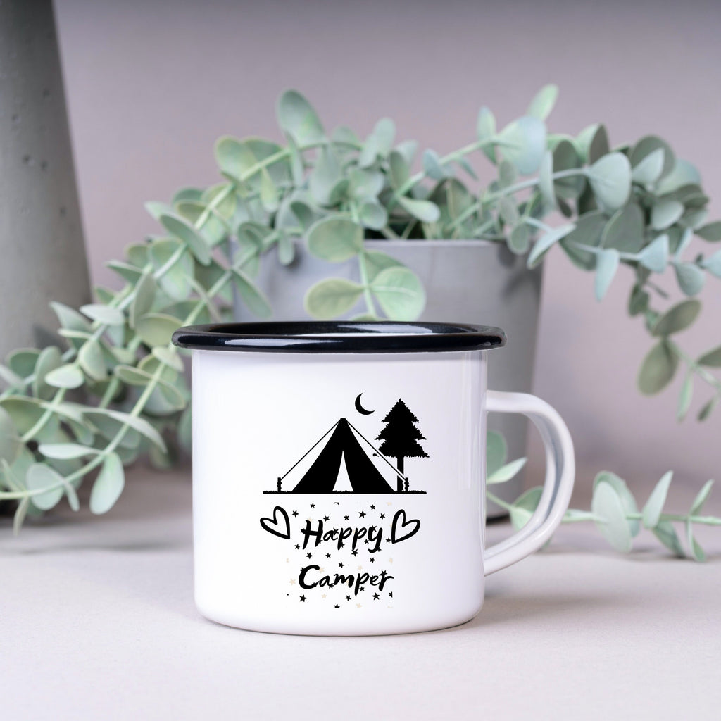 Emaille Tasse| Becher| Happy Camping - GlamourDesign