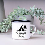 Lade das Bild in den Galerie-Viewer, Emaille Tasse| Becher| Happy Camping - GlamourDesign
