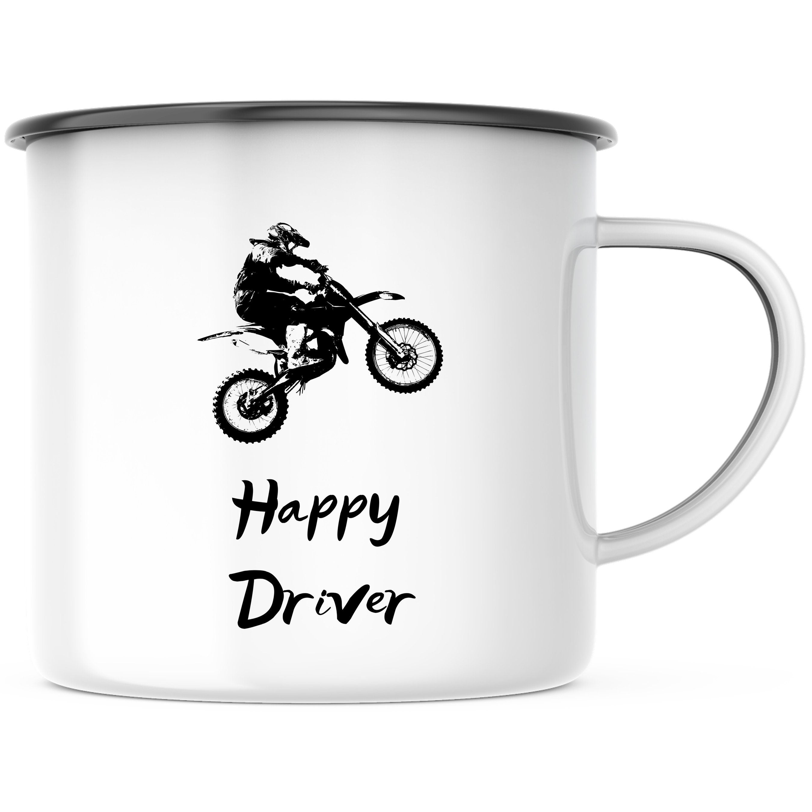 Emaille Tasse| Becher| Motorcross| Motorradfahrer| Camping - GlamourDesign