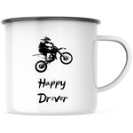 Lade das Bild in den Galerie-Viewer, Emaille Tasse| Becher| Motorcross| Motorradfahrer| Camping - GlamourDesign

