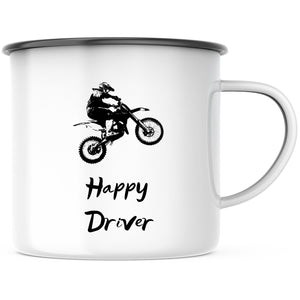 Emaille Tasse| Becher| Motorcross| Motorradfahrer| Camping - GlamourDesign