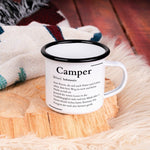 Lade das Bild in den Galerie-Viewer, Emaille Tasse| Becher| Definition Camper| Duden| personalisierbar mit Namen - GlamourDesign
