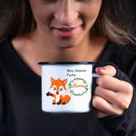 Lade das Bild in den Galerie-Viewer, Emaille Tasse| Becher| Kinder| Fuchs-Motiv| personalisierbar mit Namen - GlamourDesign
